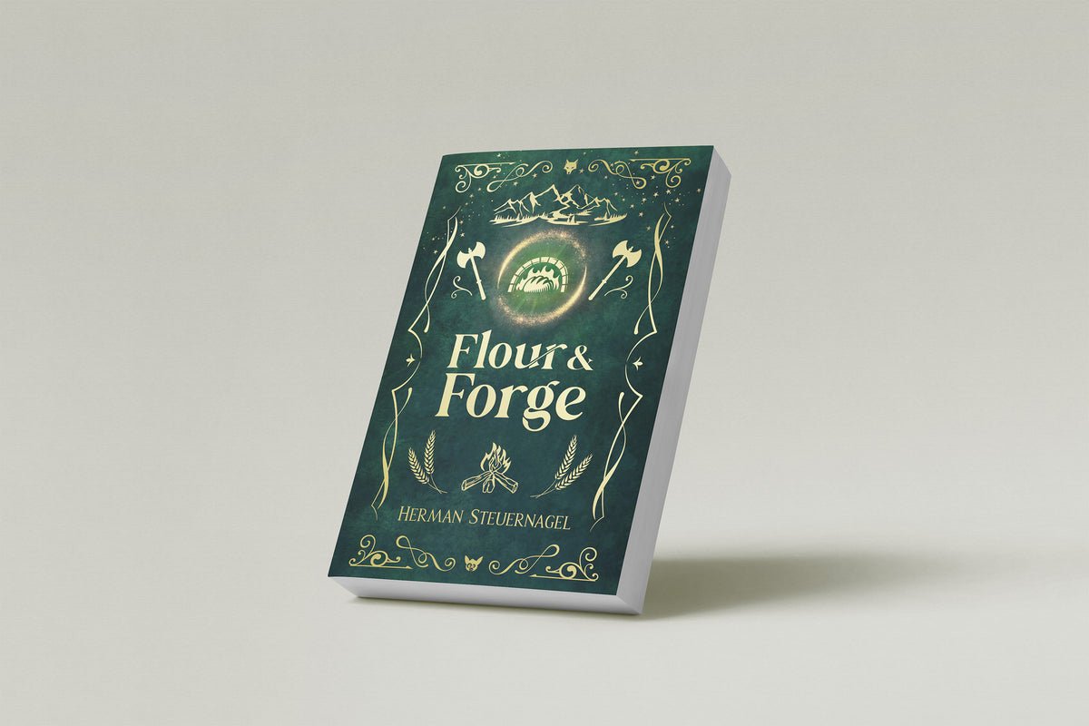 Flour & Forge foiled paperback by Herman Steuernagel, gold foil cover